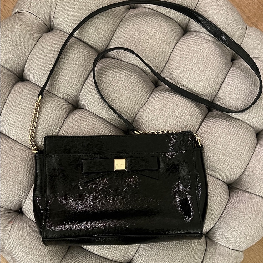 Kate Spade Patent Leather Crossbody with Bow Accent